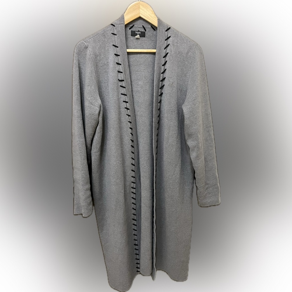 Gray Open-Front Women's Sweater XL